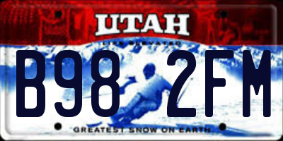 UT license plate B982FM
