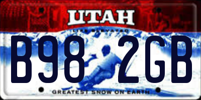 UT license plate B982GB
