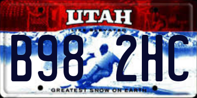 UT license plate B982HC