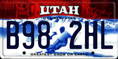 UT license plate B982HL