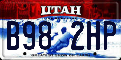 UT license plate B982HP