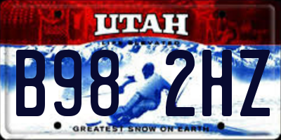 UT license plate B982HZ