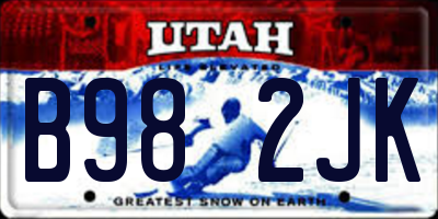 UT license plate B982JK