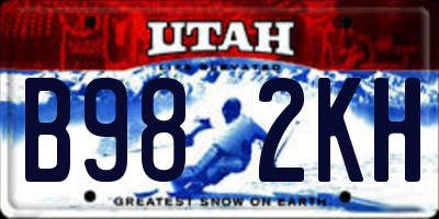 UT license plate B982KH