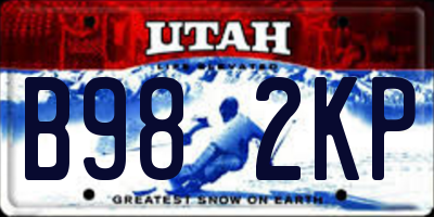 UT license plate B982KP