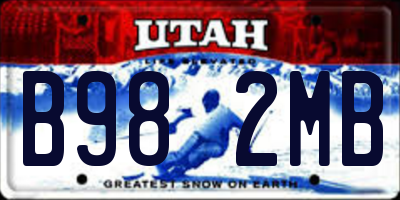 UT license plate B982MB