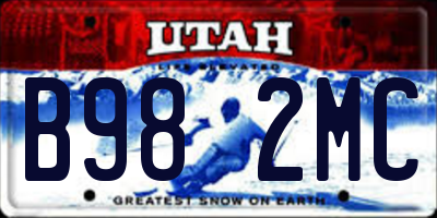 UT license plate B982MC