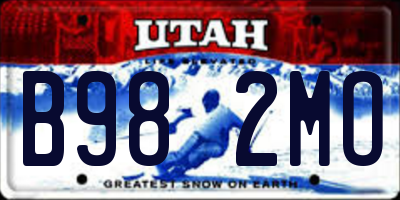 UT license plate B982MO