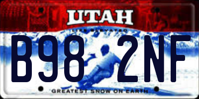 UT license plate B982NF