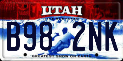 UT license plate B982NK