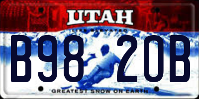 UT license plate B982OB