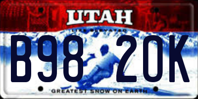 UT license plate B982OK