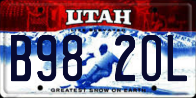 UT license plate B982OL