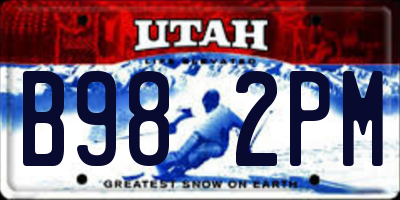UT license plate B982PM