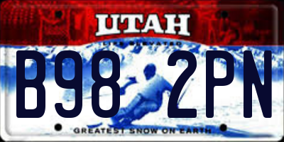 UT license plate B982PN