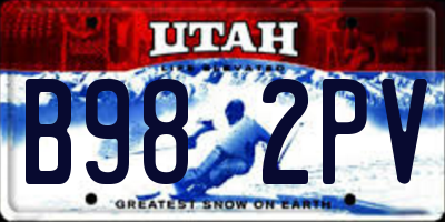 UT license plate B982PV
