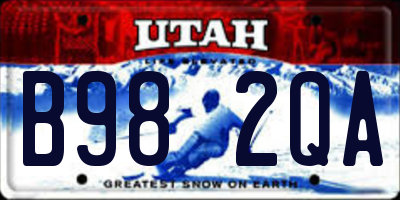 UT license plate B982QA