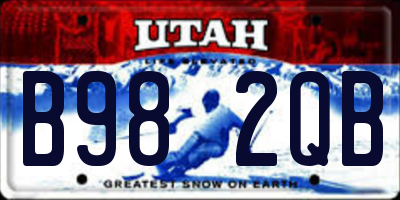 UT license plate B982QB