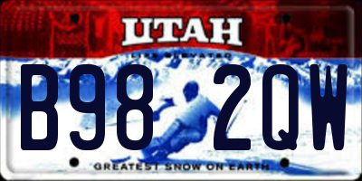 UT license plate B982QW