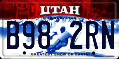 UT license plate B982RN