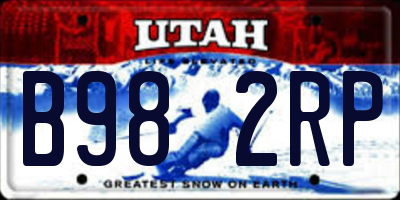 UT license plate B982RP