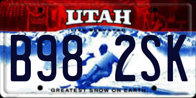 UT license plate B982SK