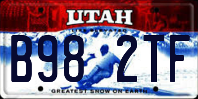 UT license plate B982TF