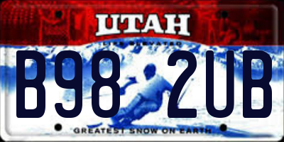 UT license plate B982UB