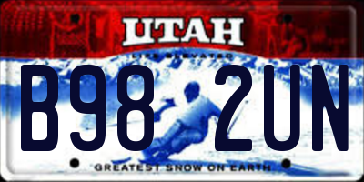 UT license plate B982UN