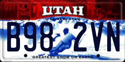 UT license plate B982VN