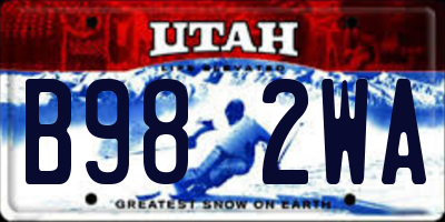UT license plate B982WA