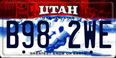 UT license plate B982WE