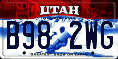 UT license plate B982WG