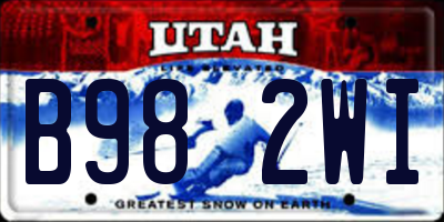 UT license plate B982WI