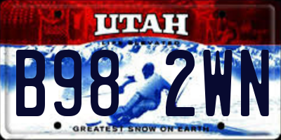 UT license plate B982WN