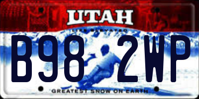 UT license plate B982WP