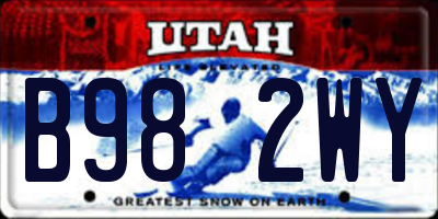 UT license plate B982WY