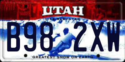 UT license plate B982XW