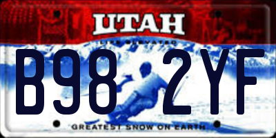 UT license plate B982YF