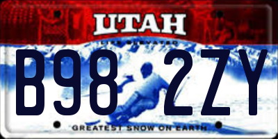 UT license plate B982ZY