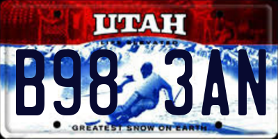 UT license plate B983AN