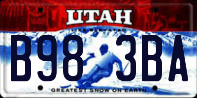 UT license plate B983BA