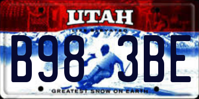 UT license plate B983BE