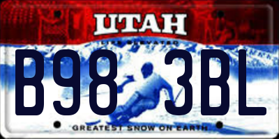 UT license plate B983BL