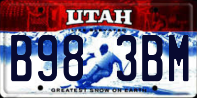 UT license plate B983BM