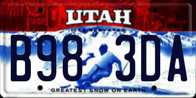 UT license plate B983DA