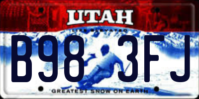 UT license plate B983FJ