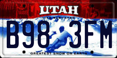 UT license plate B983FM