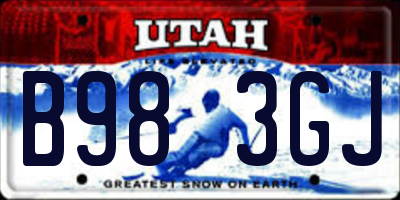 UT license plate B983GJ