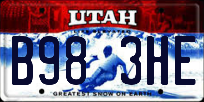 UT license plate B983HE